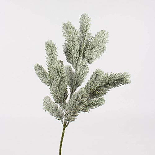 artplants.de Künstlicher Tannenzweig, PE Nadeln, beschneit, 55cm - Nadelbaumzweig - Kunstzweig