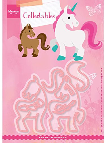 Marianne Design Collectables Eline's Pferd und Einhorn Stanze, Metal, Pink, 21 x 15.4 x 0.2 cm