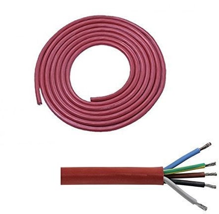 20 Meter (m) Silikonkabel 5x2,5 mm² | SiHF | Hitzebeständige und flexible Silikonleitung | Saunakabel | Optimal für Saunaöfen | -60°C bis +180°C | Wärmegeräte, Scheinwerfer, Heizkraftwerke etc.