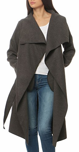 Malito Long Manteau avec Cascade-Design Gilet Veste Enrouler Boléro 3040 Femme One Size