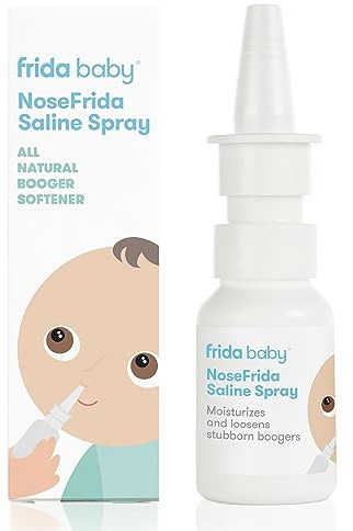 Frida Baby NoseFrida Saline Mist Spray, Baby Saline Nasal Spray Decongestant for Allergy Relief and Congestion Relief to Soften Nasal Passages, 0.68 fl oz