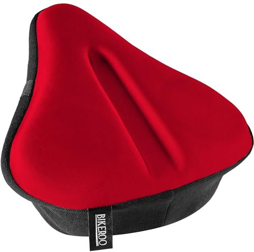 Bikeroo Großes Fahrrad Gel Sitzkissen: (BREITES Soft PAD) - Bequeme Fahrradsatteldecke für Damen und Herren Passend für Cruiser und Fixed Gear Bikes, Indoor-Radfahren und Spinning