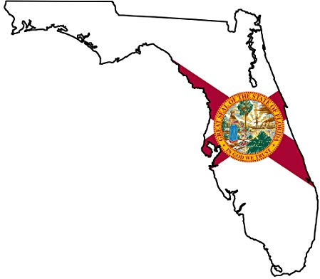 Auto Aufkleber Florida US Bundestaat Sticker Konturgeschnitten (ca 11 cm)