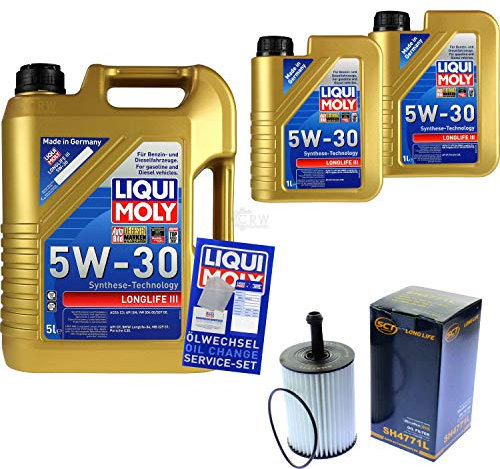 Filter Set Inspektionspaket 7 Liter Liqui Moly Motoröl Longlife III 5W-30 SCT Germany Ölfilter