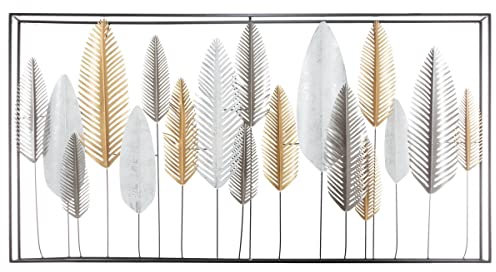 Atmosphera - Wanddekoration Blätter - Metall 134 × 68 cm - Mehrfarbig