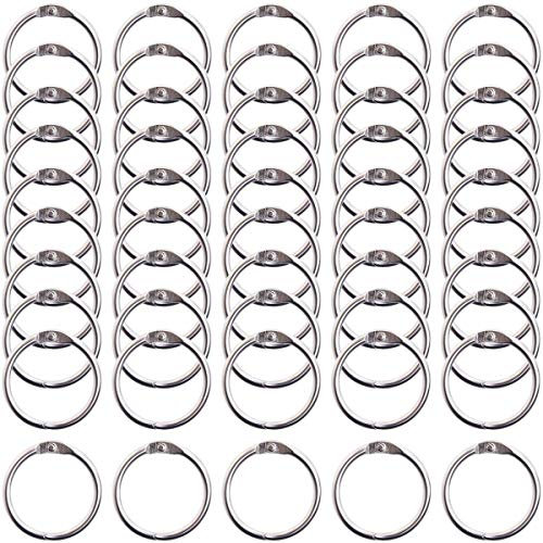 iGadgitz Home U7167 aufklappbare Heftringe, Binder Ringe, Loseblatt Verbinder, Buchringe -Silber -50stk