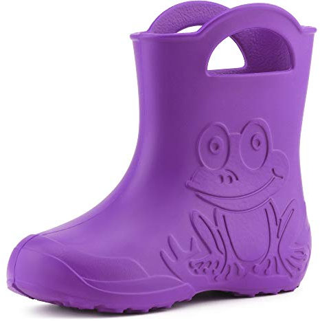 Ladeheid Eva Stivali da pioggia per bambini leggeri in gomma per ragazzi e ragazze Scarpe da pioggia comodi e impermeabili per bambini LA-CA-01, Lilla, 28/29 EU