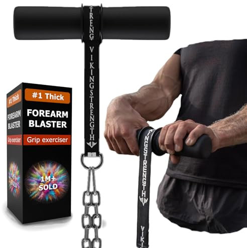 Vikingstrength Blaster avambraccio - Impugnature spesse per esercizi di forza avambraccio. Impugnature spesse per rotolamento polsi per la costruzione muscolare e la prevenzione degli infortuni