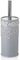 Baroni Home Scopino con Porta Scopino WC in ceramica grigia decorata 10X10X32 cm