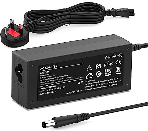 65W Laptop Charger for HP Pavilion DV4 DV5 DV6 DV7 G4 G6 G7 M6 G60 G61 G62 G70 G72; HP Elitebook G1 G2 740 750 840 850 2540p 2560p 2570p 2730p 2740p 8460p 8470p 8560p 18.5V 3.5A Power Supply