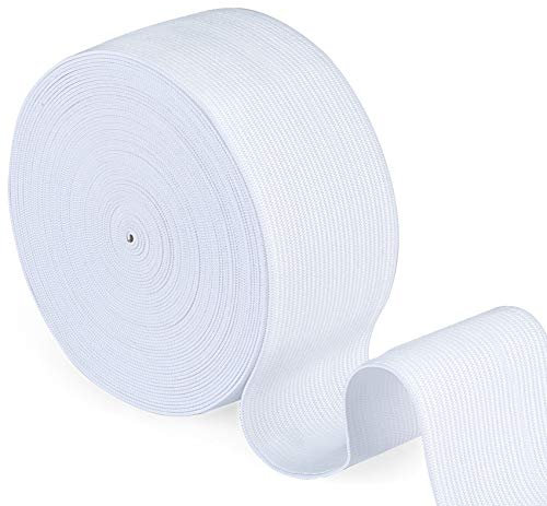 Agoer Cinta de Goma Blanca de 40 mm de Ancho – 10 Metros (11 Yards) cordón de Goma elástico para Coser Banda elástica para el hogar DIY artesanía