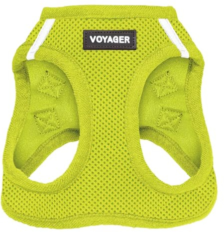 Voyager Step-In Air Hundegeschirr by Best Pet Supplies - All Weather Mesh Step in Vest Harness für kleine und mittlere Hunde, Limettengrün, size M - Brust 40- 45 cm