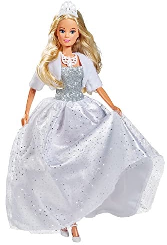 Simba 105733582 - Steffi Love White Dream, Ankleidepuppe in einem traumhaften weißen Glitzerkleid mit Glitzerstein, 29cm Puppe, ab 3 Jahren