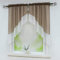 Delien Bistrogardinen mit Durchstangenzug Modern Scheibengardine Voile Türgardine Kurz Stores Zweifarbig Gardinen Doppelschicht Kleinfenster Vorhang Tunnelzug BxH 80x80cm,Braun