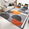 makeups1 Modern Designer Teppiche Wohnzimmer Kurzflor Teppich Orange-gelb-graues Halbkreismuster 120 x 180 cm