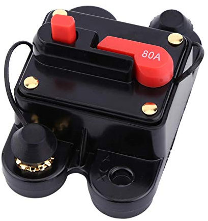 Dioche Automatische Sicherung Schalter Reset,DC 12V-24V Leistungsschalter 80-300A für Auto Marine Boot Fahrrad Stereo Audio Reset Sicherung (80A)