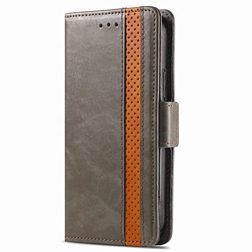 FTRONGRT Hülle für Oppo Find X5, Eingebauter Ständer, Sturzsicher, All-Inclusive-Schutz, Geeignet für Oppo Find X5 Falthandy Lederschutzhülle.Grau