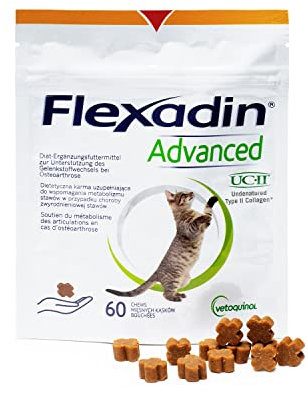 FLEXADIN ADVANCED® Katze |Innovativer Ansatz für die Gelenkgesundheit | Undenaturiertes Kollagen Typ II – 60 Gelenkleckerli