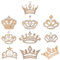 CHGCRAFT 9 Stück 9 Stile Kronen Broschen Strass Kronen Broschen Krone Legierung Anstecknadeln Für Hemden Kleider Braut Anzug Hochzeit Party Länge 0.94Inch to 1.41Inch Licht Gold