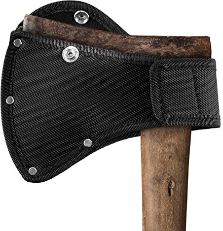 Linkidea Nylon-Axtmesserscheide für 10,2 cm Axtkante, Doppelschnapp-Beil, Schutztasche, Holzwerkzeuge, Scheide für Arbeiten im Freien (schwarz)