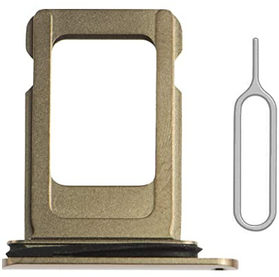 Perzework SIM Card Tray Holder Slot Replacement for iPhone 11 Pro and iPhone 11 Pro Max (Gold) with Waterproof Rubber Ring and Eject Pin (Single Sim Version)