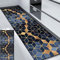HUAXIQUE Outdoor Teppich Teppich Waschbar in Waschmaschine Teppich Küche Waschbar Blau Braun Teppich Läufer für Wohnzimmer Flur Büro Schlafzimmer Küche 50x240cm Stil C