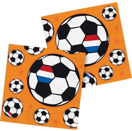 Folat 31092 Servietten Holland 33x33cm-20 Stück Fußball Weltmeisterschaft, Mehrfarbig