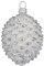 Christbaumschmuck Weihnachtskugel Zapfen 8cm | Weihnachtsbaumanhänger Glas Tannenzapfen Form (8cm Just White weiß)