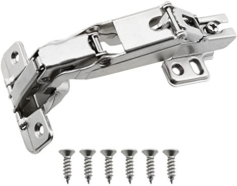 Heyous Silber 165 Grad Full Overlay Schraubscharnier mit Frontrahmenplatte für Hardware Eckschrank Ersatz Türverbindungsrahmen Küche Schrank Ecktür Scharniere