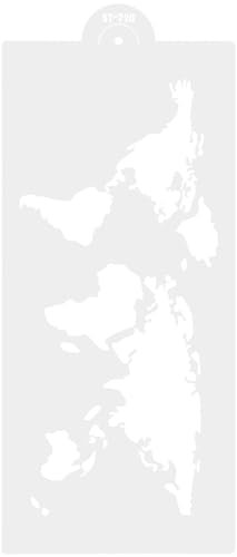 Operitacx Weltkarte Kuchen Schablone Kuchen Dekoration Vorlage Hochzeit Kuchen Formen Cookie Fondant Dessert Dekorieren Schablone für Kuchen Dekor (1)