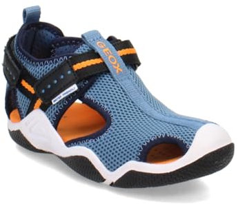 Geox Jr Wader A Sandale, Bleu Clair, 24 EU