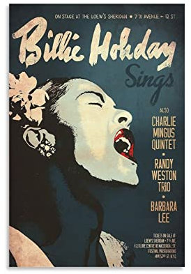 TeDe Billie Holiday Misses Retro-Kunst, Wohnzimmer, Schlafzimmer, Poster, Gemälde, dekoratives Gemälde, Druck, Leinwand, Wand, 20 x 30 cm, ungerahmt