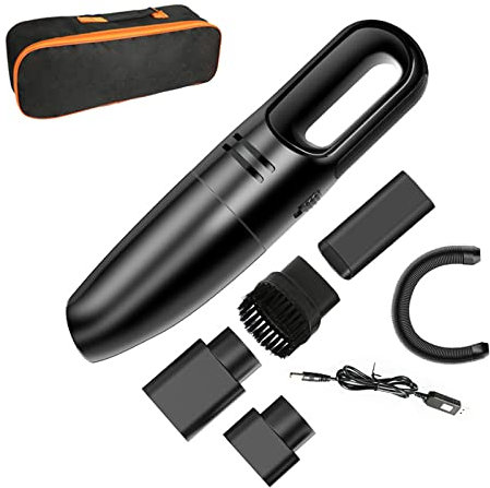 WAGNUS Mini aspirateur de Voiture sans Fil 12 V, Haute Aspiration, aspirateur à Main Humide et Sec à Double Usage pour intérieur de Voiture, Maison, Bureau, Noir