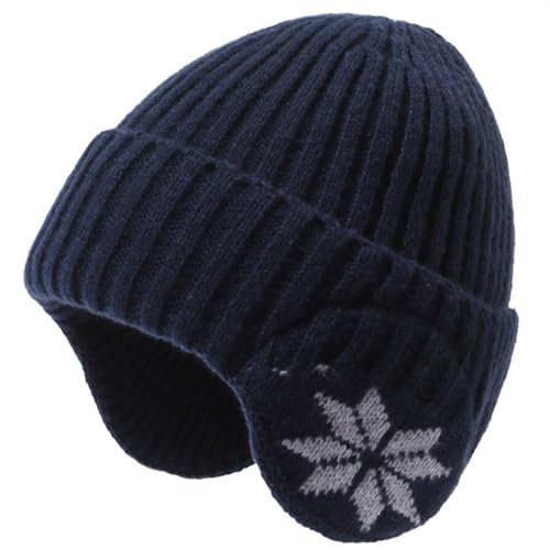 Soupliebe Wintermütze Damen Herren Kaschmir Warm Strickmütze Mütze Bequem Gefütterte Klassische Wintermützen Beanie Schwarz Mode Haube Strickmützen