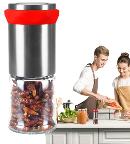 Onlynery Manuelle Gewürzmühle, Pfeffermühle Manuelle Schleifer, Manuelle Leinsamenmühle, Manuelle Salzmahlung, Pfeffermühle, Manuelle Pfeffer-Chili-Mühlen Aus Edelstahl Gemahlenen Pfeffer Meersalze