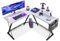 ODK Bureau Gaming Angle, 127x127cm Bureau Gaming avec Support pour Moniteur, Table en L pour Le Travail à Domicile et Gaming, Fibre de Carbone Blanc