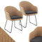 Juskys Rattan Korbsessel Cody 6er Set mit Kissen - Indoor & Outdoor Rattanstühle - Korbstuhl bis 100 kg belastbar - Korbstühle modern - Stühle Natur