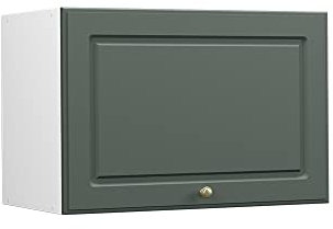 Vicco Badschrank Fame-Line, Badezimmermöbel, Grün-Gold Landhaus/Weiß, 60 x 40 cm Flach