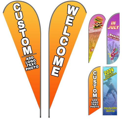 Benutzerdefinierte Federflagge - benutzerdefinierte windlose Federflagge - individuelles Flaggenschild für den Innen- und Außenbereich (nur Flagge)