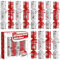 D-FantiX 12 Stück Christmas Crackers Party Favors mit roten & weißen Schneeflocken Design, No-Snap Party Tisch Favors mit Party Hüte Witz kleine Geschenke für Kinder Erwachsene