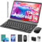 Android Tablet, 11 inch Android 14 Tablet with Keyboard, 12GB+128GB, 1TB Expand, 8000mAh, 5MP+13MP, 2.4G&5G WiFi, IPS Touch Screen, GMS Certified, 2 in 1 Tablets with Case, Mouse, Stylus(Green)