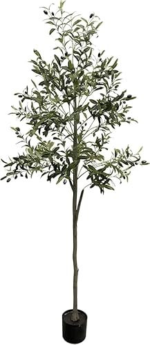 Valyria Home | Olivo Artificial Grande 180 cm – Planta Artificial Realista con Aceitunas – Árbol Artificial Frutal Decorativo para Hogar y Oficina – Árbol de Plástico