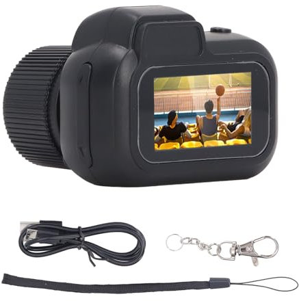Cámara Digital Súper Pequeña, Llavero de Cámara Compacta Portátil, Vídeo 1080P, Cámara Pequeña de 2MP para Fotografía, 128GB Ampliable