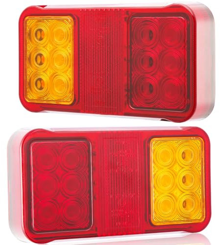 ETUKER 2xAnhänger Rückleuchten Led 4Funktion 12/24v Beleuchtung Anhänger Lichter Wasserdicht