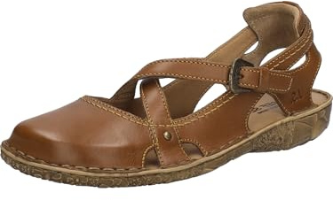 Josef Seibel Damen Sandaletten Rosalie 13, Frauen Sandalen,Weite G (Normal),Freizeitschuhe,offene Schuhe,Strandschuhe,Cognac,45 EU