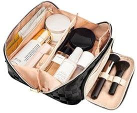 Lidxfeo Cosmetic Organizer Kulturtasche mit Reißverschluss, Schminktasche Groß Kapazitä, Tragbare Kosmetiktasche Damen, Makeup Bag Aesthetic, Geeignet als Geschenk für Mädchen und Mütter
