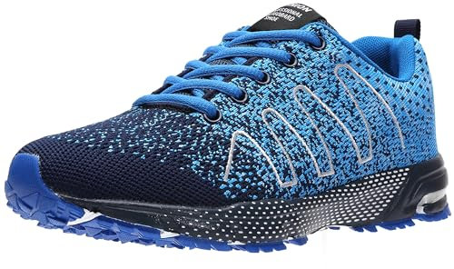 ASHION Turnschuhe Herren Sneaker Laufschuhe Sportschuhe Atmungsaktiv Sneaker Leichte Straßenlaufschuhe,B Blau,42 EU