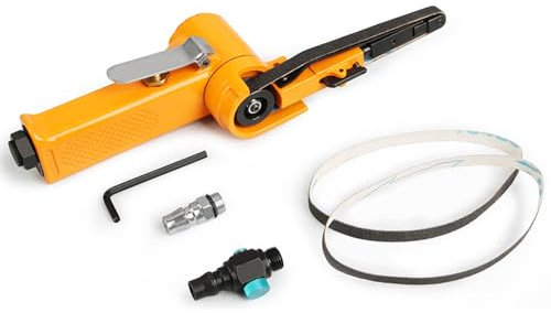 Mulcort Power Belt File,Detailing Belt Sander attachments for Angle Grinder,Rust Removal and Deburring Polishing Machine,Sanding Grinder File with Speed Control Connector(Type A) 10mm * 330mm