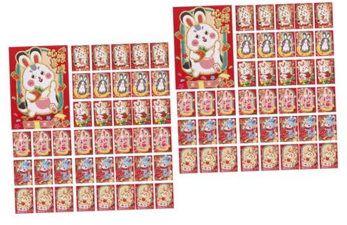 STOBOK 120 Stk 2023 Jahr Der Roten Kaninchenpakete Sternzeichen Hase Jahrespaket Kaninchenjahre Hongbao Glücksgeldpakete Chinesische Rote Pakete Rote Geldumschläge 2023 Rotes Paket Papier