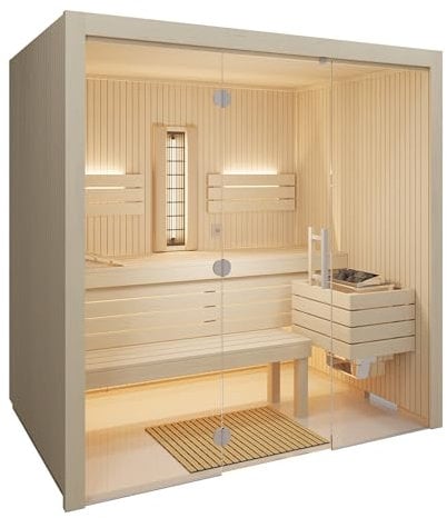 Infraworld Gracil Complete Multifunktionssauna mit Infrarotstrahler in Espe 210x140x210cm